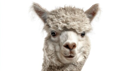 Obraz premium Alpaca Close-up Portrait with Soft Fur and Gentle Expression