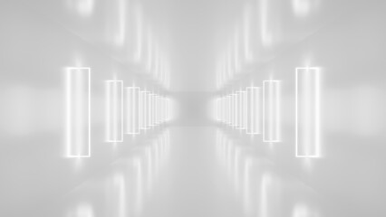 Abstract Futuristic empty floor and room Sci-Fi Corridor With light for showcase,room,interior,display products.Modern Future cement floor and wall background technology interior concept.3d render