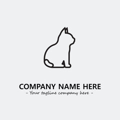 Cat illustration black and white for logo company vector image
