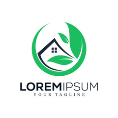 Abstract green house logo design