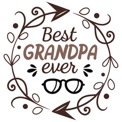 Best Grandpa Ever Floral Arrow Wreath Design For Grandparents Day