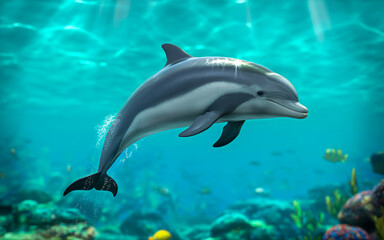 Obraz premium dolphin in blue water