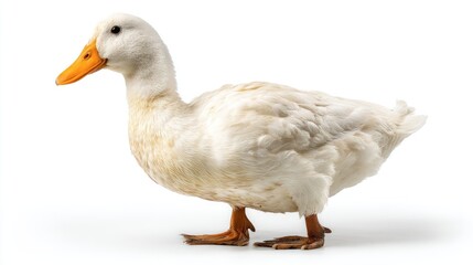 Obraz premium Standing Duck Isolated on White Background