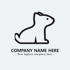 Cat illustration black and white for logo company vector image