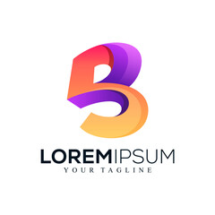 Obraz premium Abstract letter B logo design