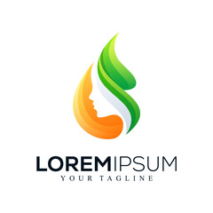 Abstract beauty face logo design