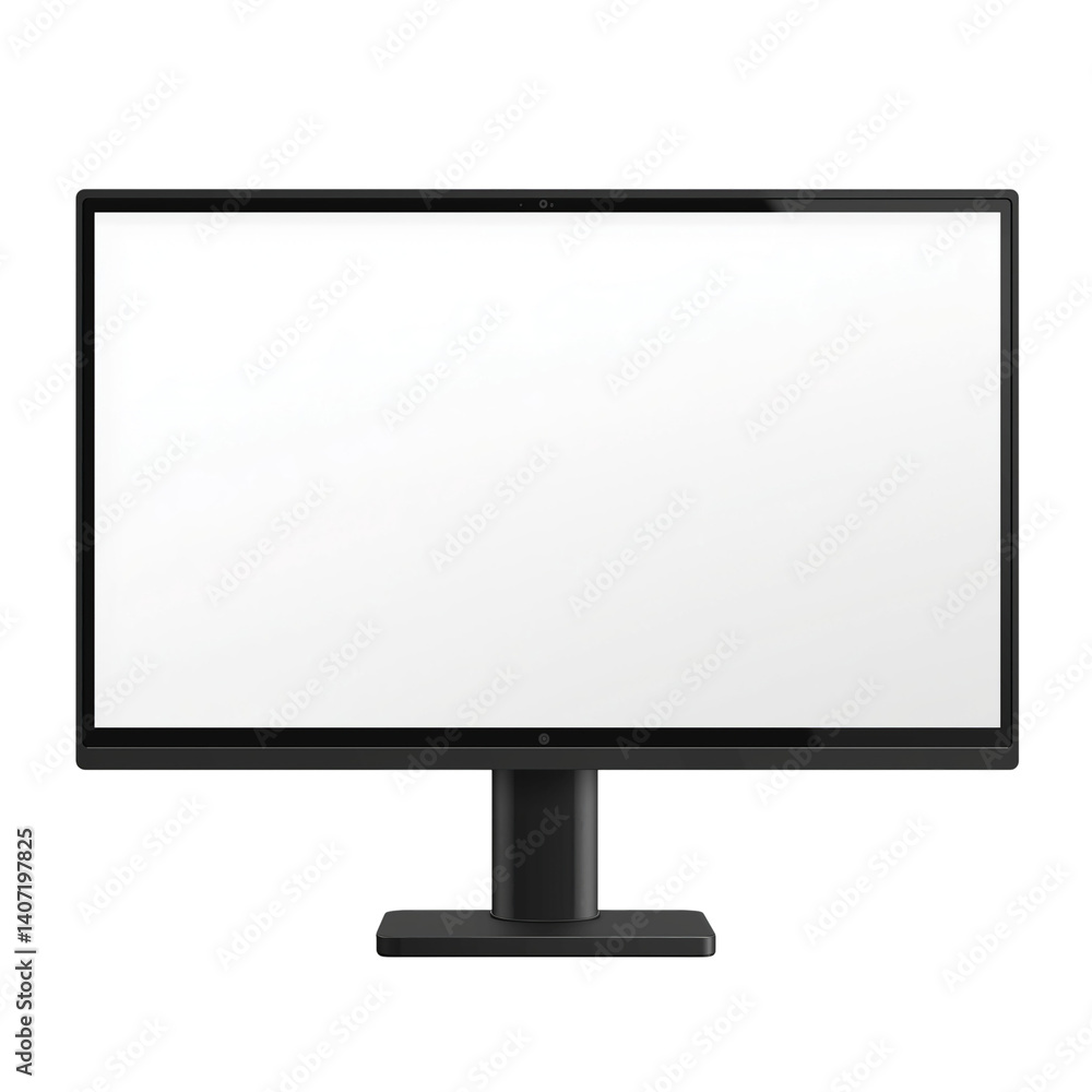 Wall mural modern computer monitor display screen technology mockup isolated on transparent background