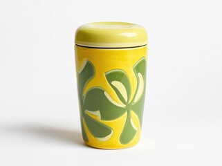 A beautiful and lime and green color coffee cup on the white background 
