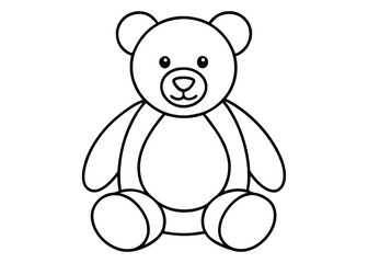 Teddy bear line art silhouette vector for childhood, toy, and warmth themes