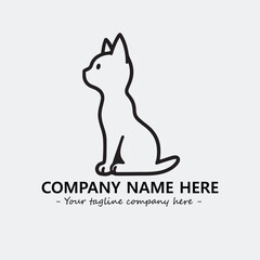 Cat illustration black and white for logo company vector image