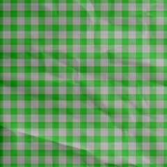 Green plaid gingham, scottish tartan texture, grid graph paper with rhombus squares pattern, picnic napkin and curtain tablecloth, vector seamless geometric checkered fabric
