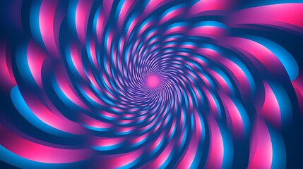 Fototapeta premium Hypnotic Pink and Blue Spiral Pattern, Abstract spiral pattern with pink and blue hues creating a hypnotic effect