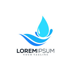 Abstract water drop logo design