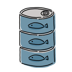 シンプルな魚の缶詰のイラスト