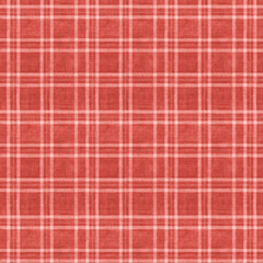 Red plaid gingham, scottish tartan texture, grid graph paper with rhombus squares pattern, picnic napkin and curtain tablecloth, vector seamless geometric checkered fabric