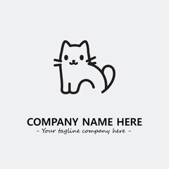 Cat illustration black and white for logo company vector image