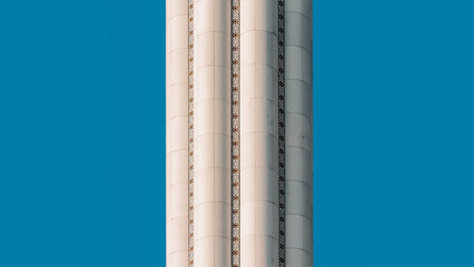 one minaret of traditional Islamic mosque in Grozny Chechnya