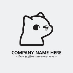 Cat illustration black and white for logo company vector image
