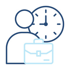 Office Hours Icon Two Color Outline Style. Vector Illustration For Graphic Design