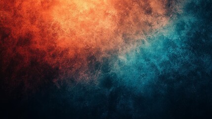 Obraz premium Dark blurred color gradient grainy background teal orange noise texture header poster banner landing page backdrop design