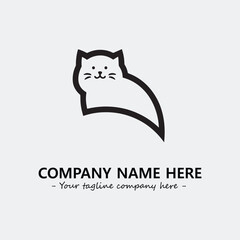 Cat illustration black and white for logo company vector image