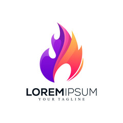 Abstract fire logo design