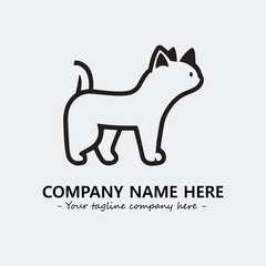 Cat illustration black and white for logo company vector image