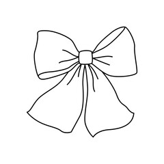Satin bow illustration. Ribbon with knot for gift card and design.