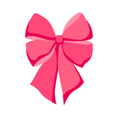 Satin bow illustration. Ribbon with knot for gift card and design.