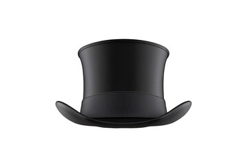 a black top hat with a white background