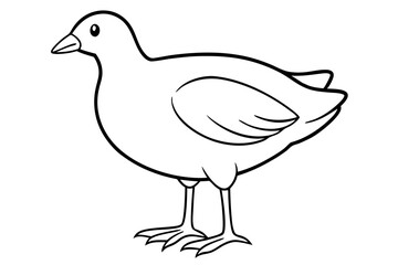 Modern Moorhen Silhouette