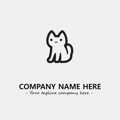Cat illustration black and white for logo company vector image