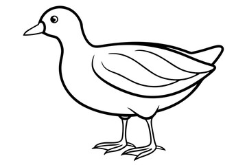 Modern Moorhen Silhouette