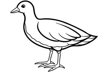 Modern Moorhen Silhouette