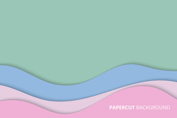 Minimal abstract papercut vector background with smooth layers