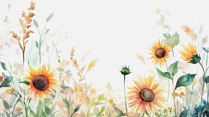 Fototapeta premium Elegant wedding invitation card background . Minimal hand painted watercolor botanical flowers texture template background. Design for wedding, vip cover, poster, rsvp moderncard.Valentine's Day