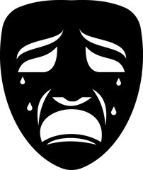 Carnival mask icon vector design. Tragedy and comedy theatrical Editable Stroke Graphic Icon Series drama theater mask sign happy and sad mask simple symbol flat style with transparent background