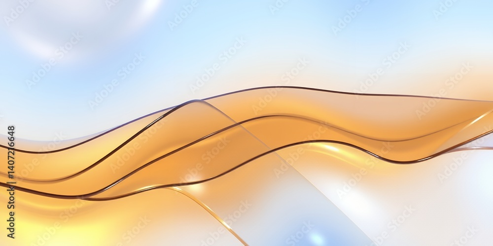 Poster abstract orange and blue waves flowing design background image for website