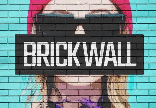 Brick Wall Concrete Photo Effect Paper Texture Template Mockup Overlay Style