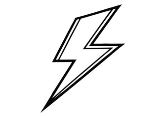 Thunderbolt line art silhouette vector for energy, power, and storm themes
