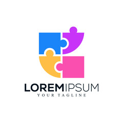 Abstract puzzle logo design