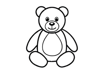 Teddy bear line art silhouette vector for childhood, toy, and warmth themes