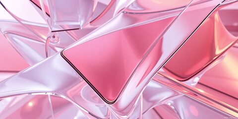 Abstract Pink Glass Shapes Background Design Modern Elegant Texture