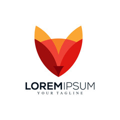 Abstract fox logo design