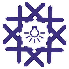 blue and white snowflake