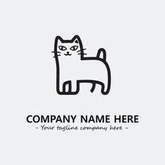 Cat illustration black and white for logo company vector image