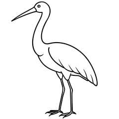 Minimalist Stork Line Art Vector