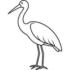 Fototapeta premium Minimalist Stork Line Art Vector
