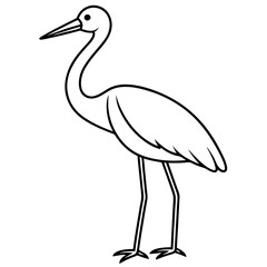 Minimalist Stork Line Art Vector