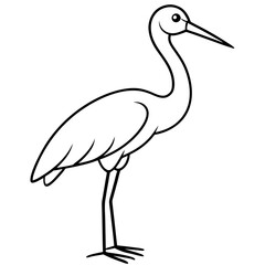 Obraz premium Minimalist Stork Line Art Vector